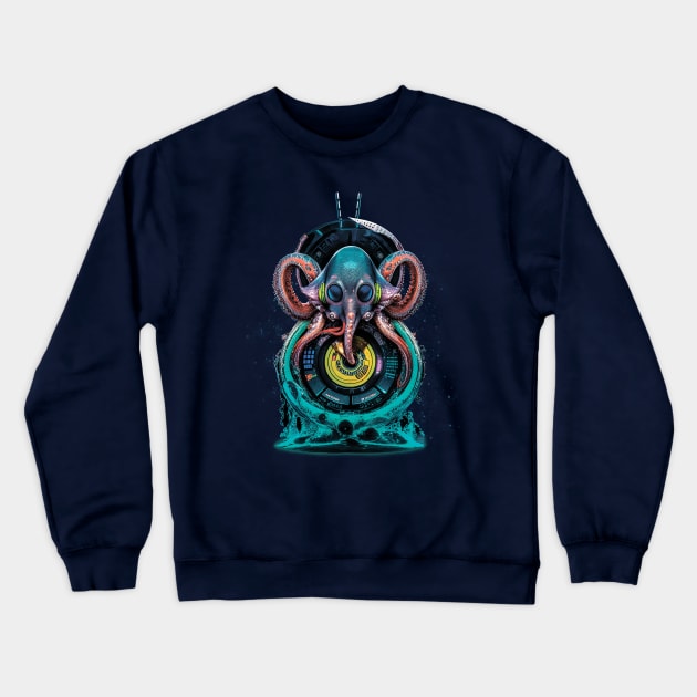 DJ Octpus 3 Crewneck Sweatshirt by KMdesign
